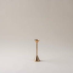 8" Small Solid Brass Cone Candle Holder