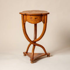 Charming French Side Table in Maple Wood