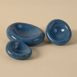 Set of 3 Handmade Stacking Bowls in Denim Finish