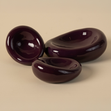 Set of 3 Handmade Stacking Bowls in Eggplant