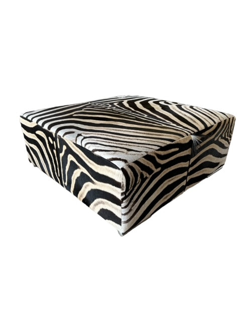 Large Square Zebra Ottoman FOUND