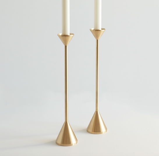 Large Brass 18 Tall Cone Spindle Candle Holder – FOUND