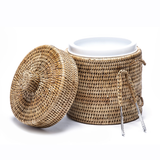 Woven Ice Bucket with Tongs