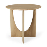 Ethnicraft Oak Geometric Side Table