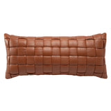 Cinnamon Leather Lumbar Pillow