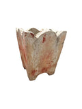 Small Concrete Planters with Wonderful Patina in Faded Red and Grey Tones