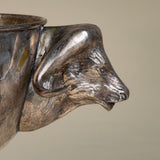 Vintage Silver-Plated Champagne Bucket with Bull Head Handles