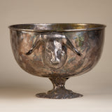 Vintage Silver-Plated Champagne Bucket with Bull Head Handles