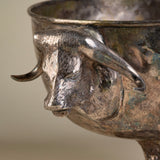Vintage Silver-Plated Champagne Bucket with Bull Head Handles