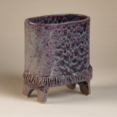 Purple Textured Ceramic Planter on Small Feet