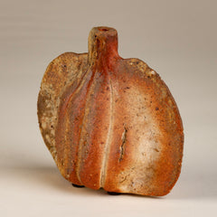 20th Century Orange Glazed, Gourd Shaped Pottery Vase