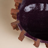 Custom Handmade Vessel with Pinched Ridges finished in Matte Black with Matte Brown Ridges