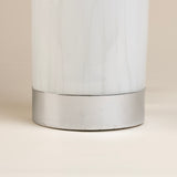 Mid-20th Century Italian Modern  Opaque White Glass and Chrome Table Lamp