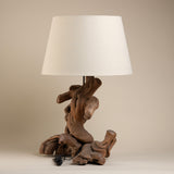 Large Vintage Driftwood Lamp Crafted from a Singular Piece of Sun-Bleached Driftwood
