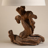 Large Vintage Driftwood Lamp Crafted from a Singular Piece of Sun-Bleached Driftwood