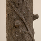 Faux Bois Tree Trunk Table Lamp on Black Metal Base