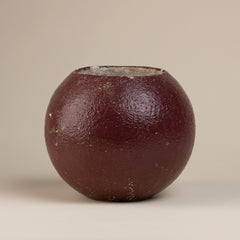 Spherical Plum-Colored Concrete Planter, Vintage