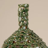 Tall Green Wonky Ceramic Vassel