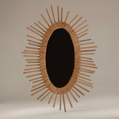 MCM SunBurst Oval Rattan Mirror