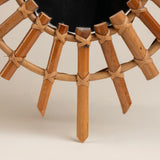 Mid-Century SunBurst Oval Rattan Mirror