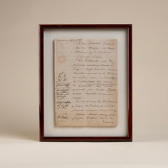 Framed Hand Written French Documents