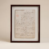 Framed Hand Written French Documents