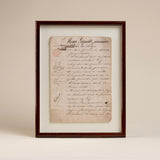 Framed Hand Written French Documents