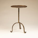 Bronze drinks table with a hammered textured finish