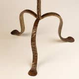Oval Gilt Metal Martini Table With Hammered top