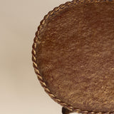 Oval Gilt Metal Martini Table With Hammered top