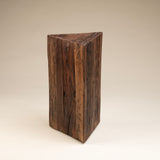 Tall Natural Wood Triangle Side Table