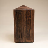 Tall Natural Wood Triangle Side Table