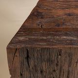 Tall Natural Wood Triangle Side Table