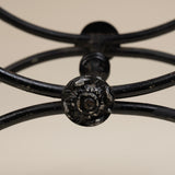 Pair of Vintage Mid-Century "Florentine" Style Black Wrought Iron Curule Stools.