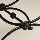 Pair of Vintage Mid-Century "Florentine" Style Black Wrought Iron Curule Stools.