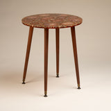 Mid-20th Century Side Table with Cast Resin Top Imbedded with Sliced Agate and Crushed Stone