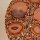 Mid-20th Century Side Table with Cast Resin Top Imbedded with Sliced Agate and Crushed Stone