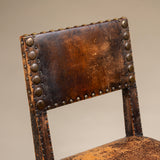Set of Two French Leather Dining Chairs
