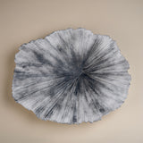 Cast Plaster Bowl in Black & White Striated Finish