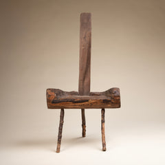 Primitive Wooden Three Legged Milking Stool