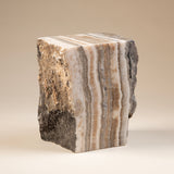 Solid Block of Zebra Onyx Side Table
