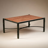 Rectangular Marble Coffee Table on Iron Base