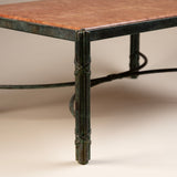 Rectangular Marble Coffee Table on Iron Base