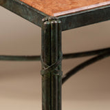 Rectangular Marble Coffee Table on Iron Base