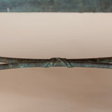 Rectangular Marble Coffee Table on Iron Base