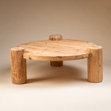 Large Round Wood Coffee Table