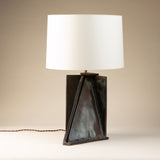 Handmade Ceramic Angular Lamp with Patinaed Finish
