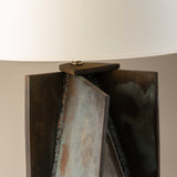 Handmade Ceramic Angular Lamp with Patinaed Finish
