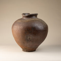 Japanese Antique Pottery Jar 17th-18th Century Wabi-Sabi