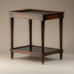 Two-Tier Black Marble Drink Table